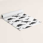 Black + White Dinosaurs Yoga Mat Gallery Image 2