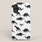 Black + White Dinosaurs iPhone Case Gallery Image 1