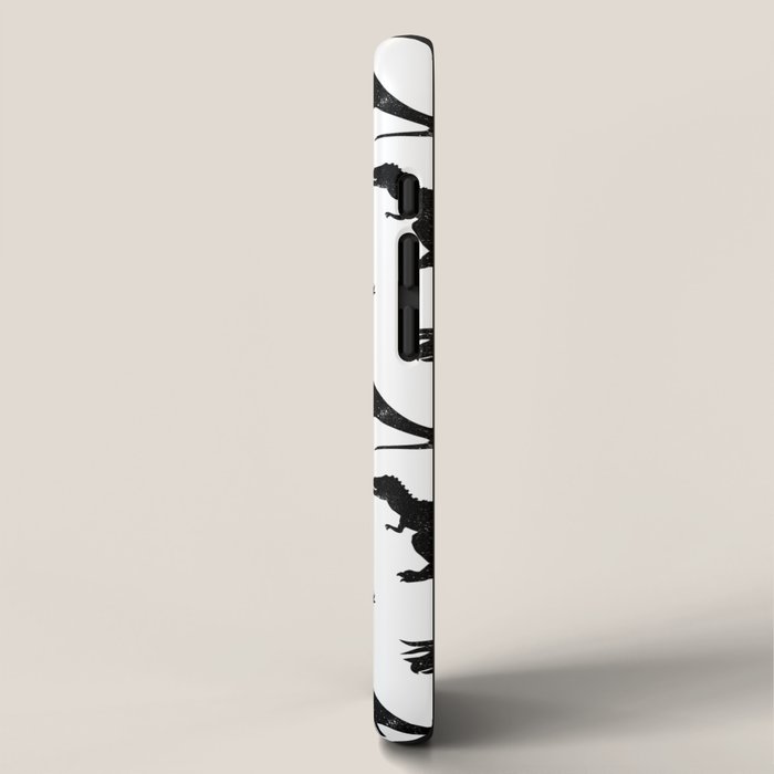 Black + White Dinosaurs iPhone Case Gallery Image 2