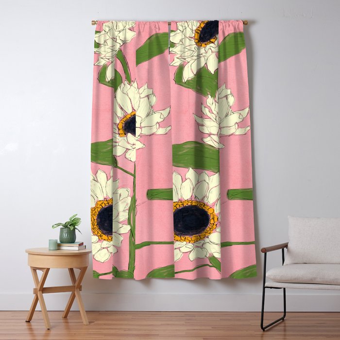Sunflower Pink Sami Window Curtain Gallery Image 1