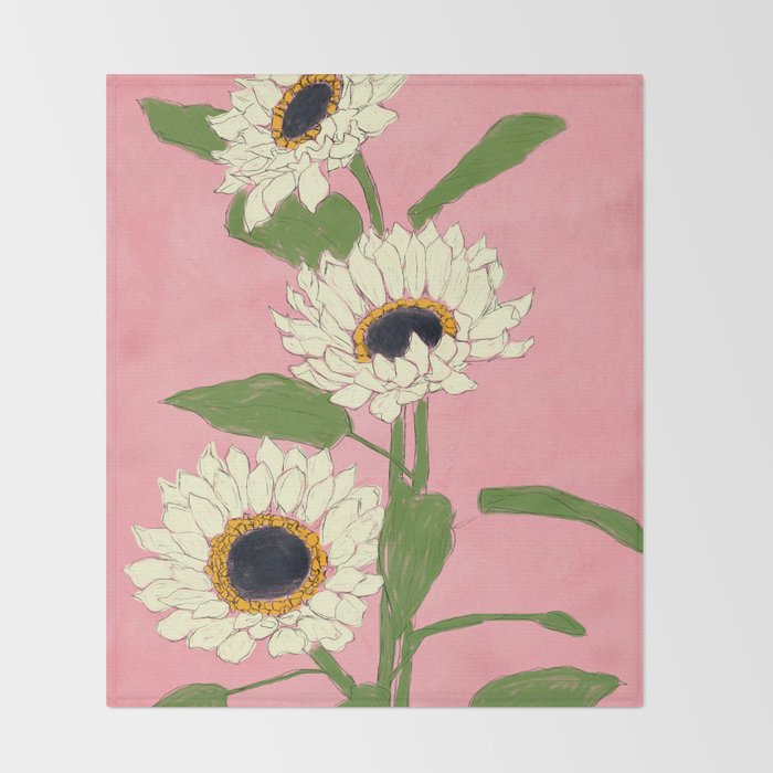 Sunflower Pink Sami Throw Blanket Gallery Image 2