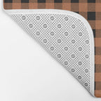 Halloween Gingham Check Pattern in Black and Muted Orange Bath Mat Gallery Image 2