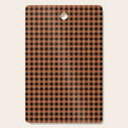 Halloween Gingham Check Pattern in Black and Muted Orange Cutting Board Gallery Image 1