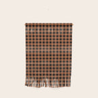 Halloween Gingham Check Pattern in Black and Muted Orange Wall Hanging Gallery Image 1