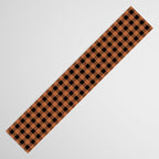 Halloween Gingham Check Pattern in Black and Muted Orange Table Runner Gallery Image 3