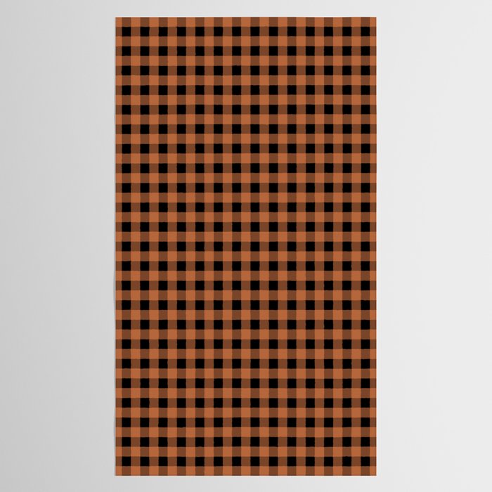 Halloween Gingham Check Pattern in Black and Muted Orange Tablecloth Gallery Image 2