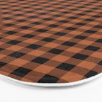 Halloween Gingham Check Pattern in Black and Muted Orange Bath Mat Gallery Image 3