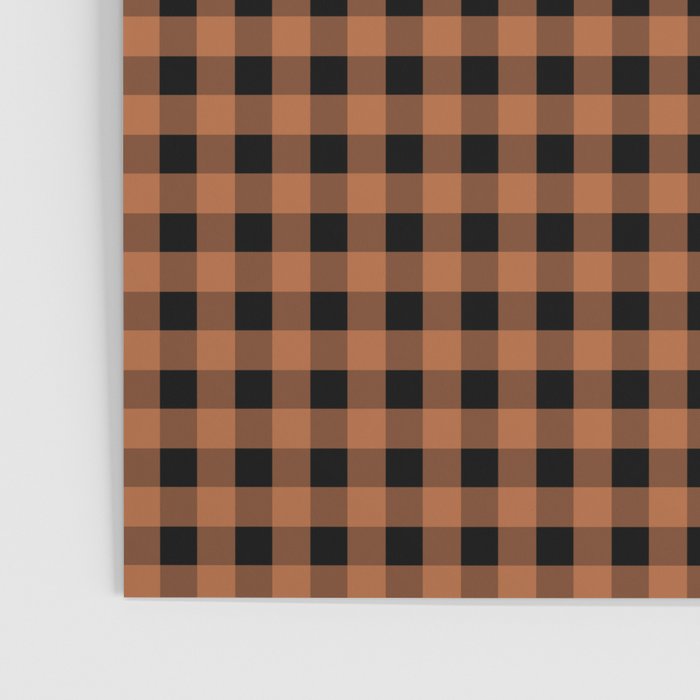 Halloween Gingham Check Pattern in Black and Muted Orange Poster Gallery Image 3