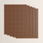 Halloween Gingham Check Pattern in Black and Muted Orange Wrapping Paper Gallery Image 3