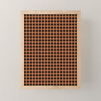 Halloween Gingham Check Pattern in Black and Muted Orange Mini Art Print Gallery Image 1