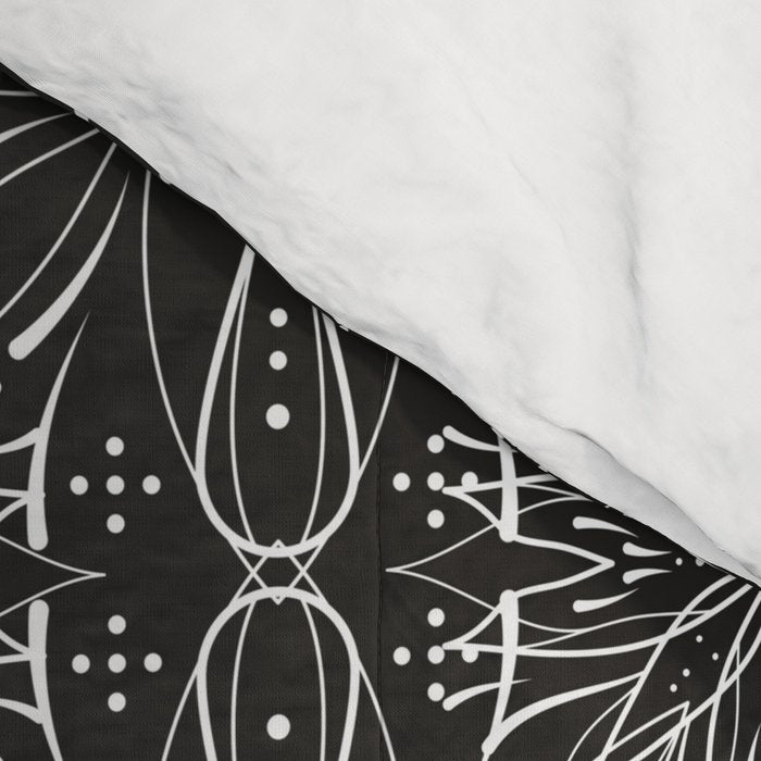 BW starry abstract mosaic A Comforter Gallery Image 4