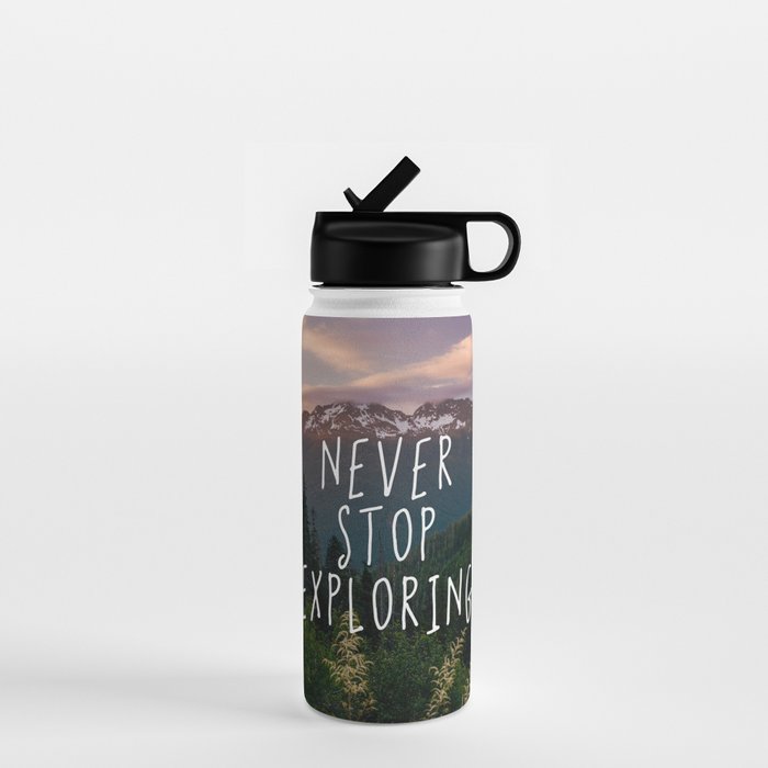 Never Stop Exploring - Nature Photography Water Bottle Gallery Image 1