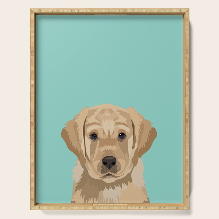 Labrador puppy pet portrait wall art and gifts for dog breed lovers Serving Tray Gallery Image 1