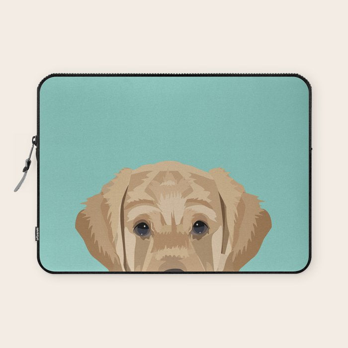 Labrador puppy pet portrait wall art and gifts for dog breed lovers Laptop Sleeve Gallery Image 1