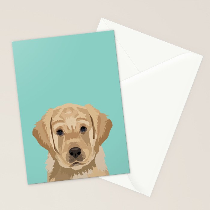 Labrador puppy pet portrait wall art and gifts for dog breed lovers Stationery Card Gallery Image 2