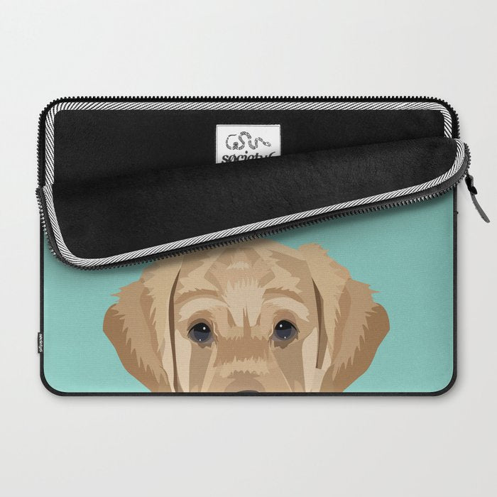 Labrador puppy pet portrait wall art and gifts for dog breed lovers Laptop Sleeve Gallery Image 2