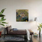 The Downwards Climbing - Summer Tree & Mountain Ukiyoe Nature Landscape in Green Wood Wall Art Gallery Image 2