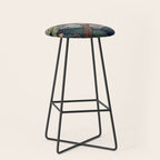 The Downwards Climbing - Summer Tree & Mountain Ukiyoe Nature Landscape in Green Stool Gallery Image 1