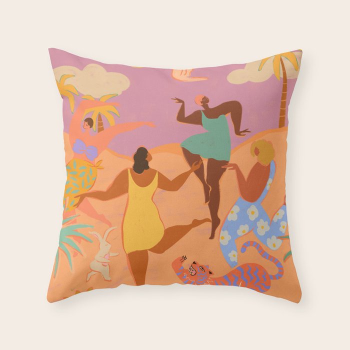 Party at Sunset Throw Pillow Gallery Image 1