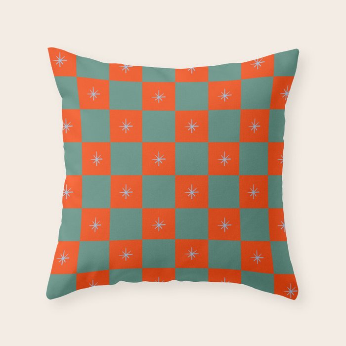 Grid Christmas snowflakes Throw Pillow Gallery Image 6