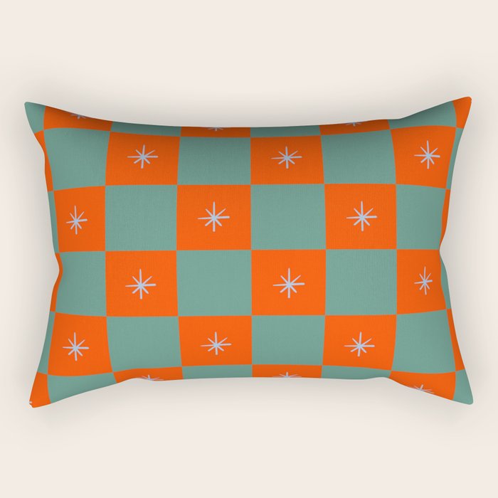 Grid Christmas snowflakes Rectangular Pillow Gallery Image 2