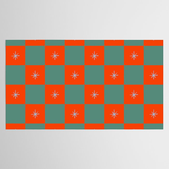 Grid Christmas snowflakes Tablecloth Gallery Image 2