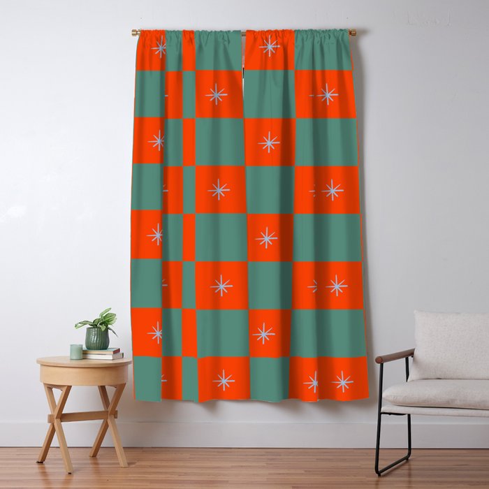 Grid Christmas snowflakes Window Curtain Gallery Image 1