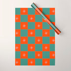 Grid Christmas snowflakes Wrapping Paper Gallery Image 1