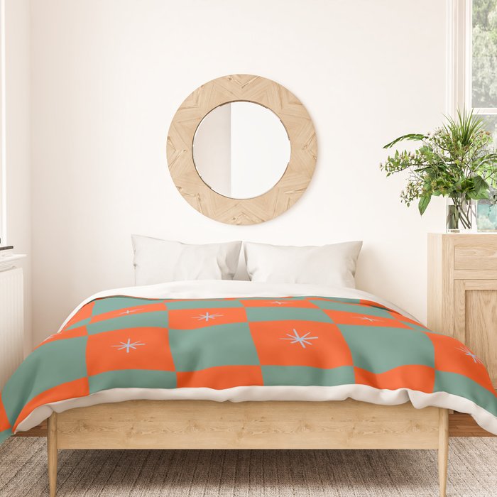 Grid Christmas snowflakes Duvet Cover Gallery Image 3