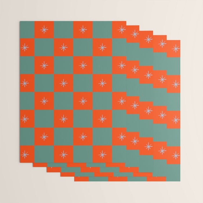 Grid Christmas snowflakes Wrapping Paper Gallery Image 3