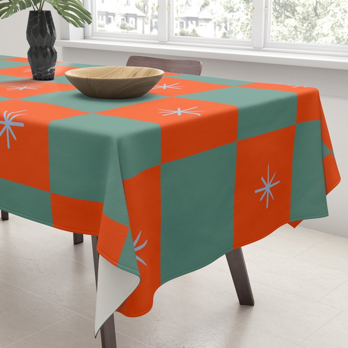Grid Christmas snowflakes Tablecloth Gallery Image 3