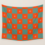 Grid Christmas snowflakes Wall Tapestry Gallery Image 4