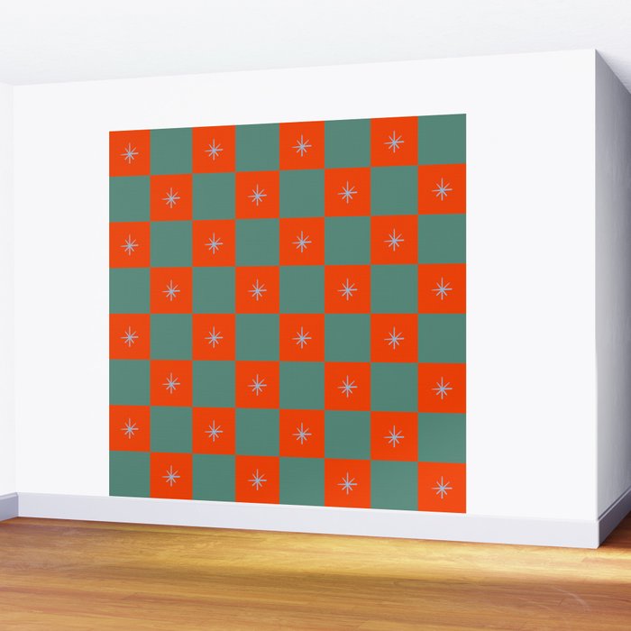 Grid Christmas snowflakes Wall Mural Gallery Image 2