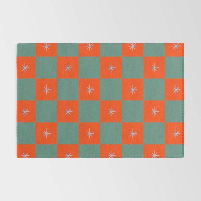Grid Christmas snowflakes Rug Gallery Image 2