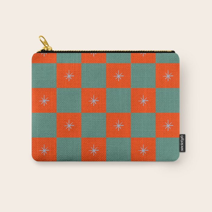 Grid Christmas snowflakes Carry All Pouch Gallery Image 1