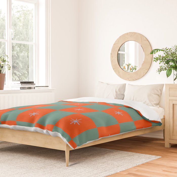 Grid Christmas snowflakes Duvet Cover Gallery Image 2