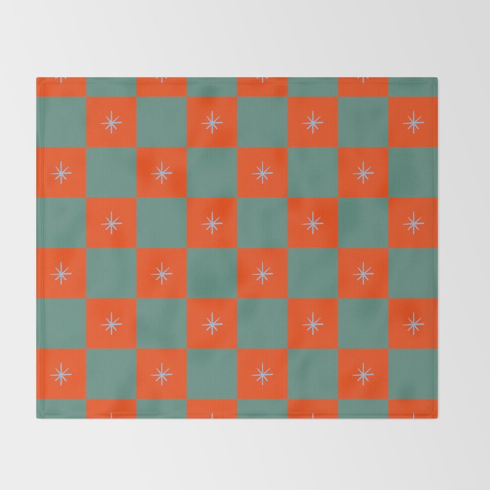 Grid Christmas snowflakes Throw Blanket Gallery Image 2