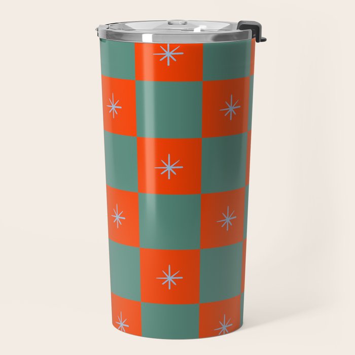 Grid Christmas snowflakes Travel Mug Gallery Image 2