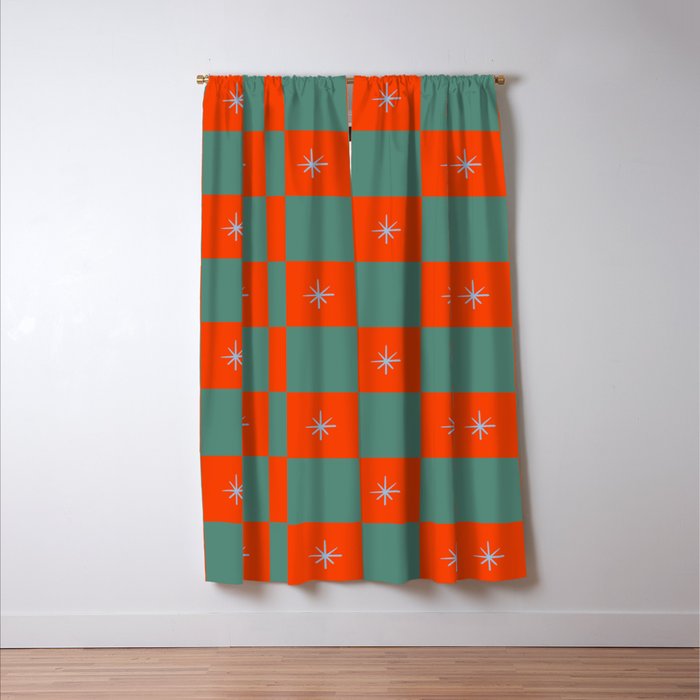 Grid Christmas snowflakes Window Curtain Gallery Image 3