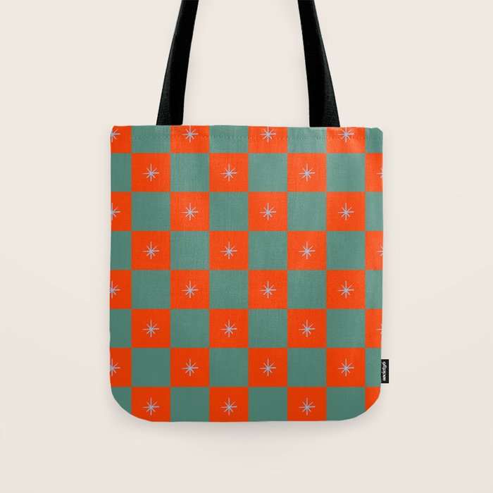 Grid Christmas snowflakes Tote Bag Gallery Image 1