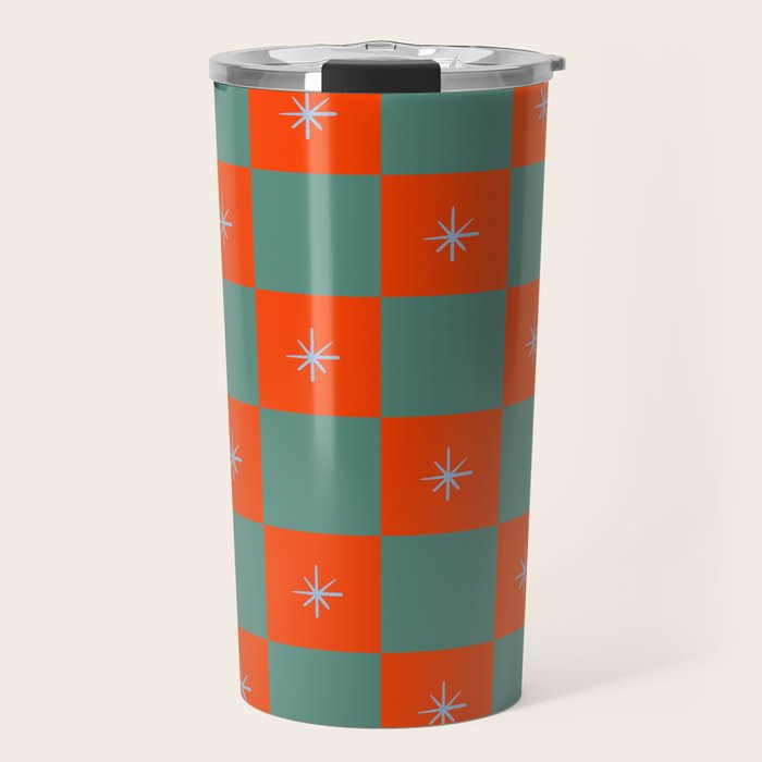 Grid Christmas snowflakes Travel Mug Gallery Image 1