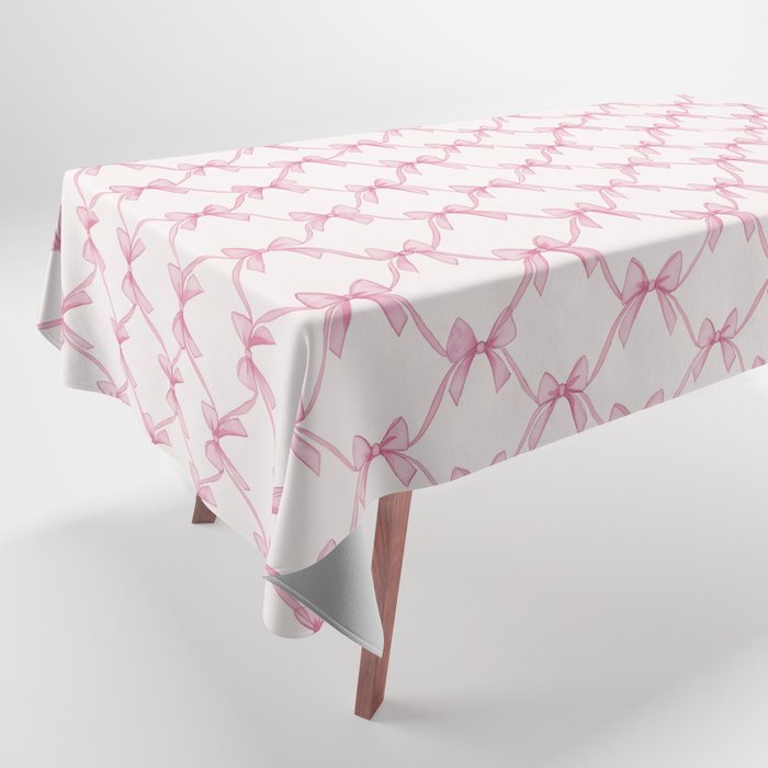 Coquette Aesthetic Pastel Pink Bows Cute Balletcore Joy of Together Tablecloth Gallery Image 1