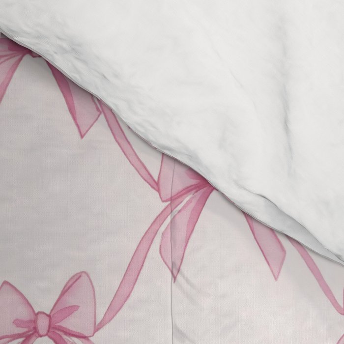 Coquette Aesthetic Pastel Pink Bows Cute Balletcore Joy of Together Comforter Gallery Image 4