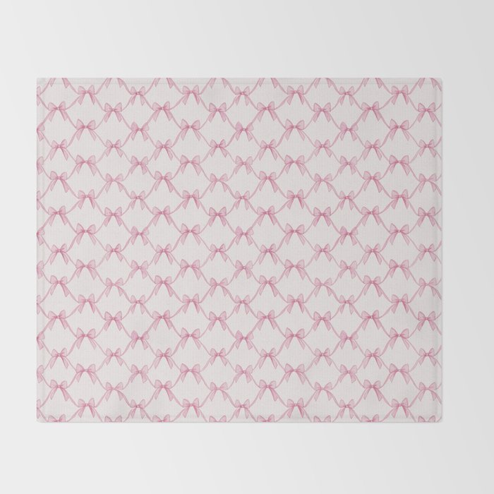 Coquette Aesthetic Pastel Pink Bows Cute Balletcore Joy of Together Throw Blanket Gallery Image 2