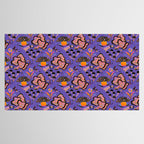 Trippy mushrooms and stars - purple Tablecloth Gallery Image 2