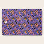 Trippy mushrooms and stars - purple Cutting Board Gallery Image 1