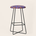 Trippy mushrooms and stars - purple Stool Gallery Image 1
