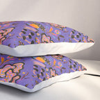 Trippy mushrooms and stars - purple Pillow Sham Gallery Image 3