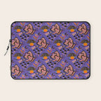 Trippy mushrooms and stars - purple Laptop Sleeve Gallery Image 1