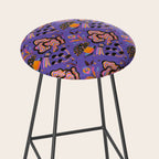 Trippy mushrooms and stars - purple Stool Gallery Image 2